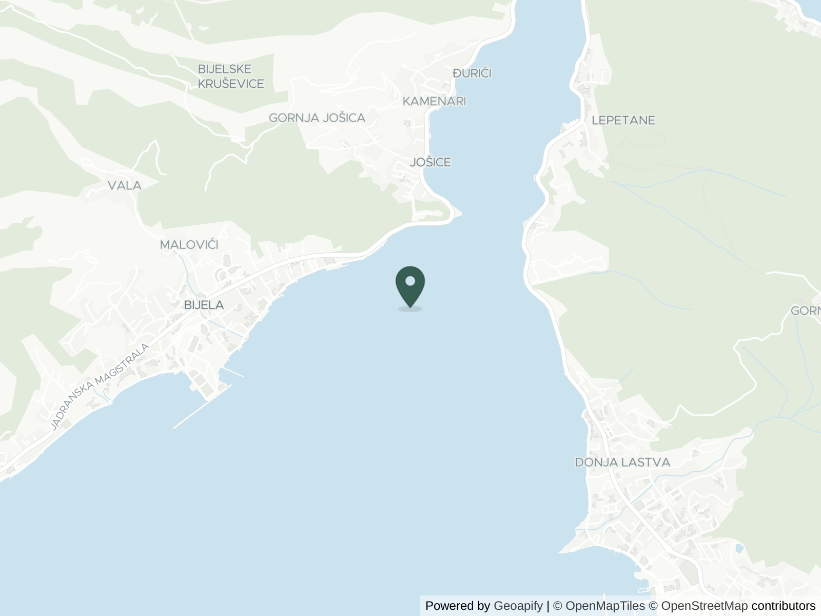 Map of Bay of Kotor