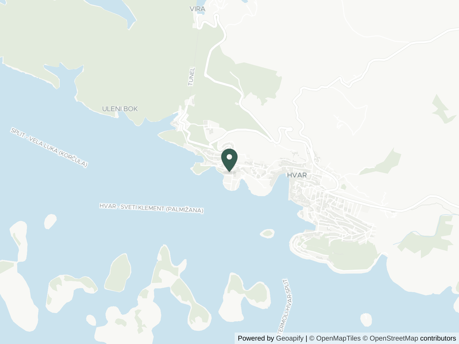Map of Dalmatia: Hvar