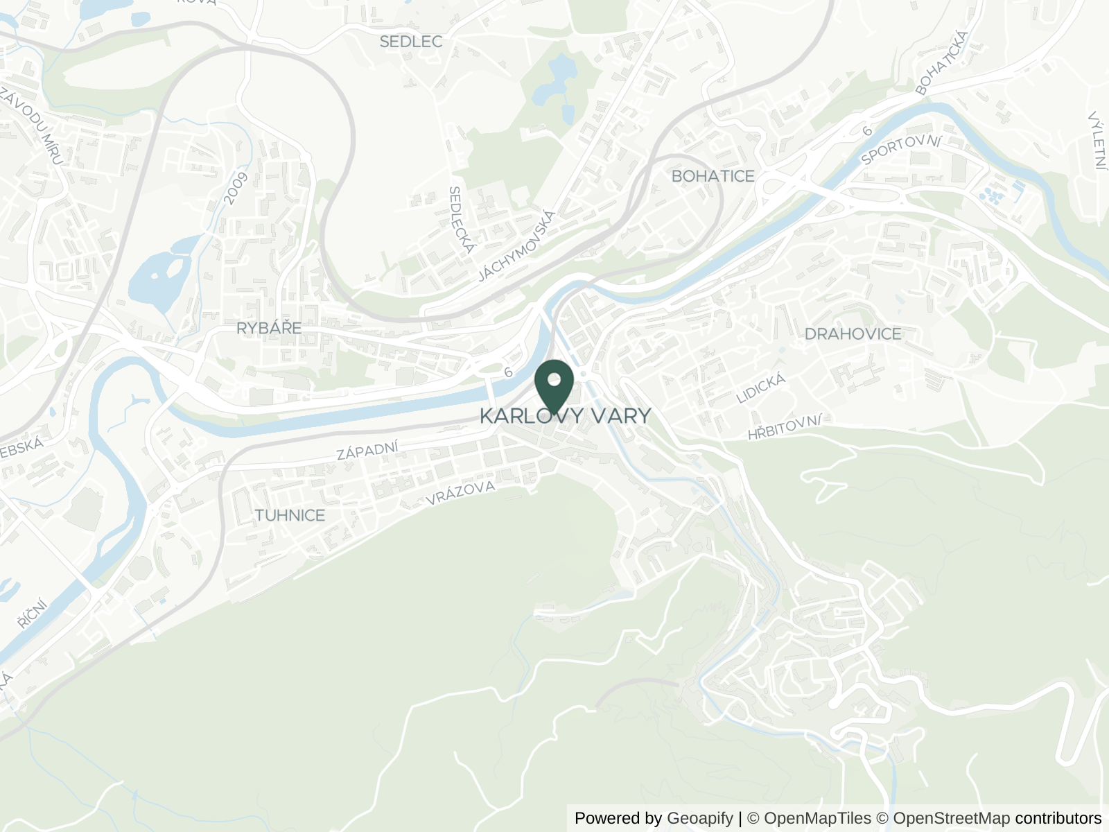 Map of Karlovy Vary