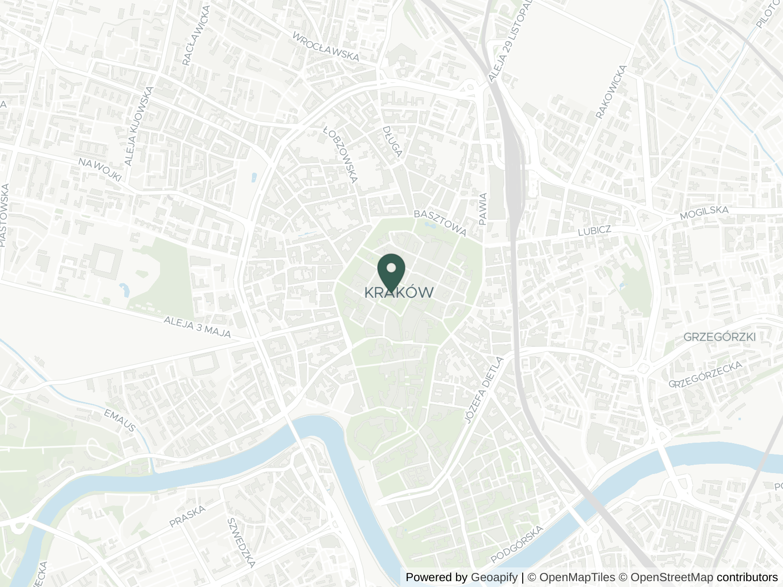 Map of Kraków