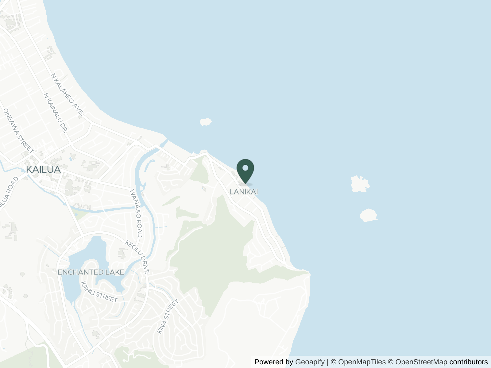 Map of Lanikai Beach