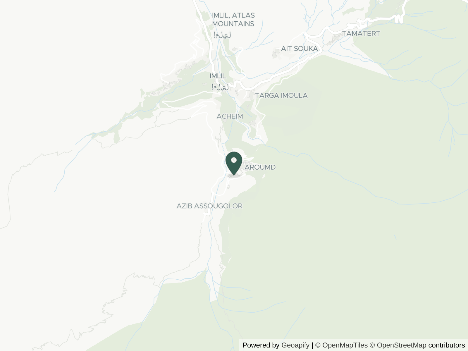 Map of Mount Toubkal