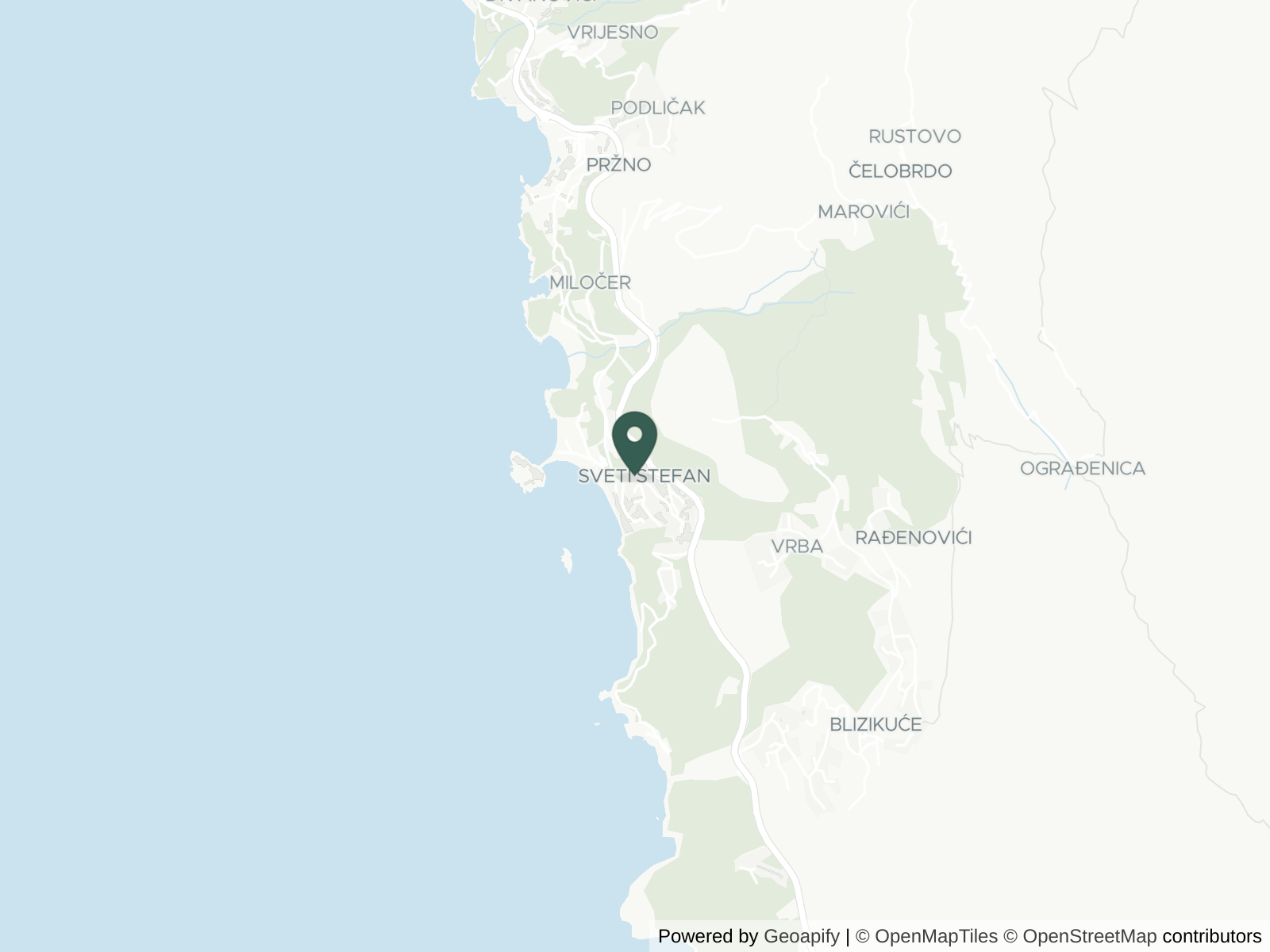 Map of Sveti Stefan