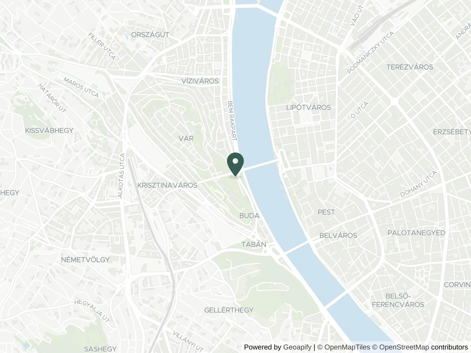 Map of Széchenyi and Gellért baths