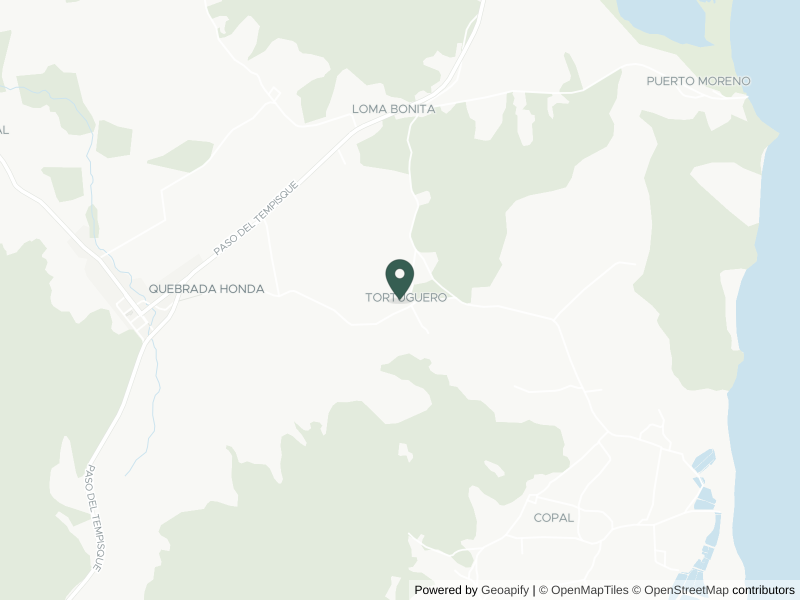 Map of Tortuguero